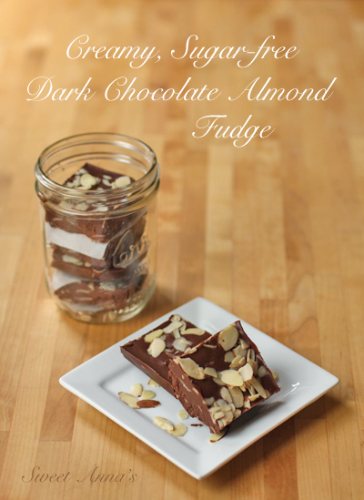 Sweet Anna's | creamy sugar-free dark chocolate almond fudge