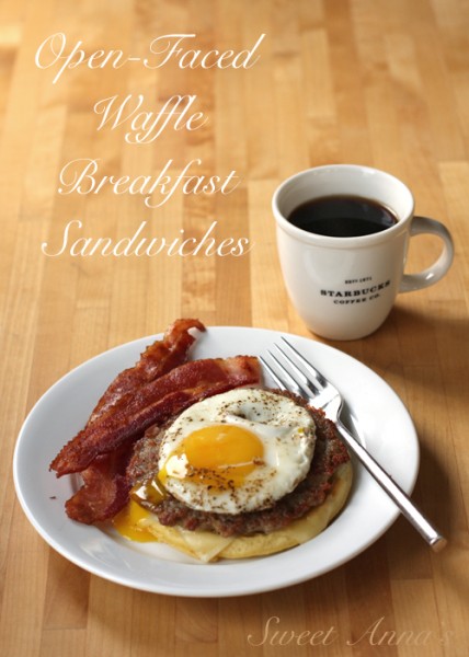 Open Faced Waffle Breakfast Sandwich | Sweet Anna's