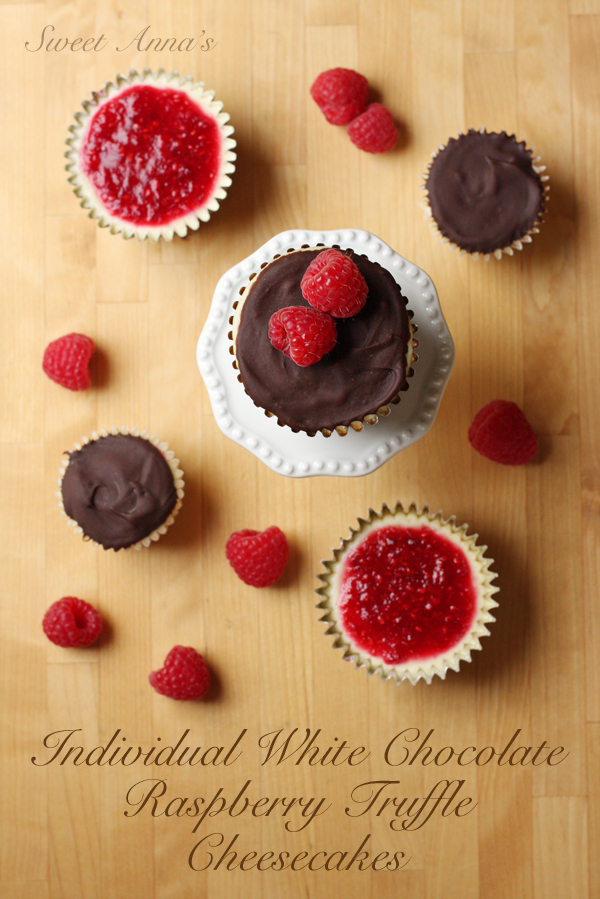 individual white chocolate raspberry truffle cheesecakes | Sweet Anna's
