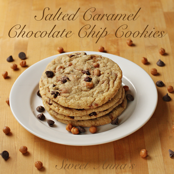 chewy, salted caramel chocolate chip cookies | Sweet Anna's