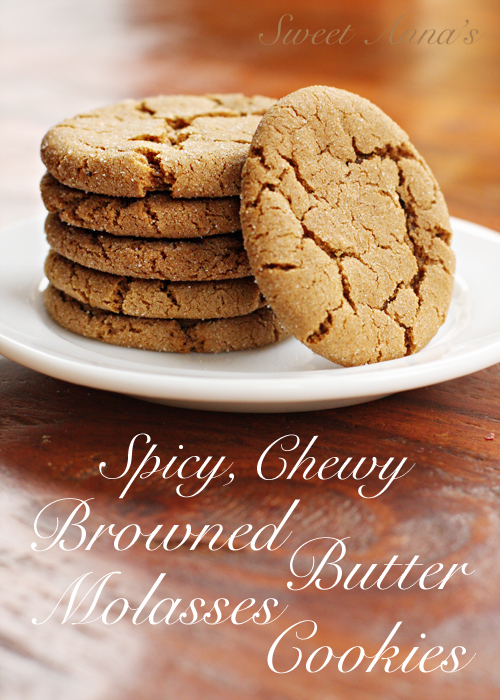 Chewy Browned Butter Molasses Cookies | Sweet Anna's