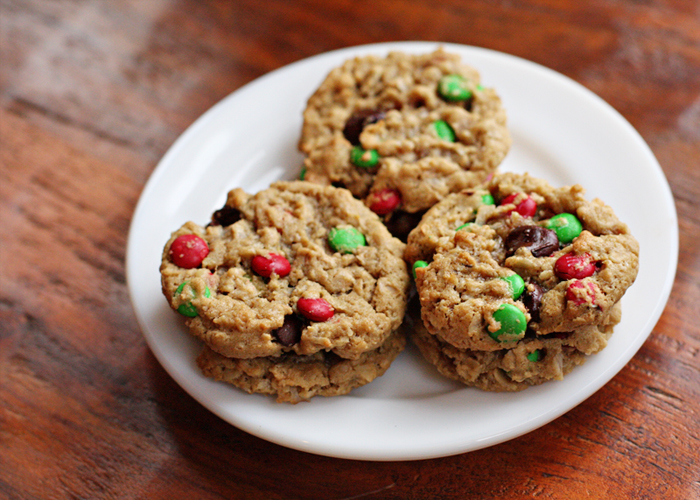 Extra Festive (smaller batch) Mini Monster Cookies | Sweet Anna's