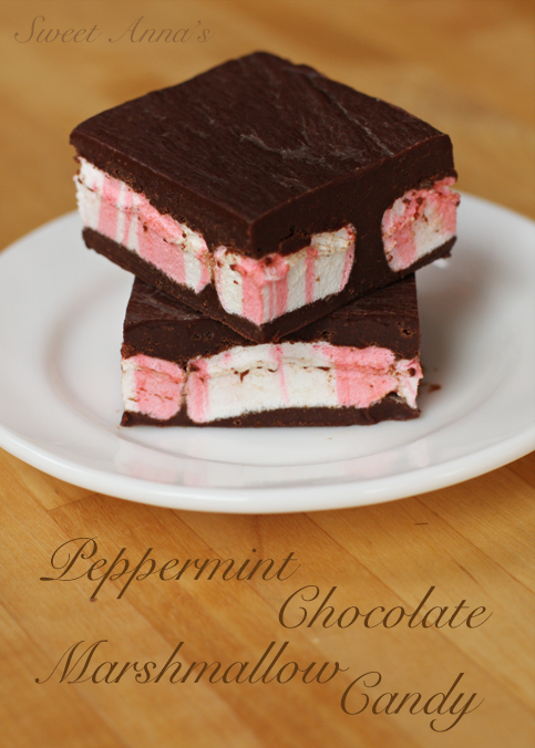 easy peppermint chocolate marshmallow candy | Sweet Anna's