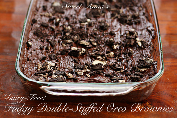 Dairy Free! Fudgy Double-Stuffed Oreo Brownies | Sweet Anna's