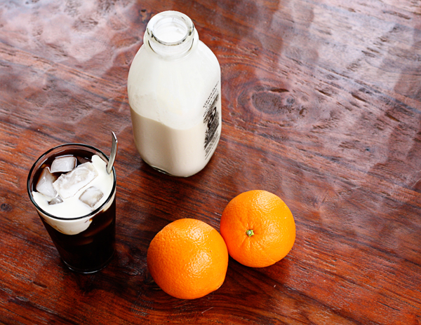 cold-brewed cardamom-orange iced coffee
