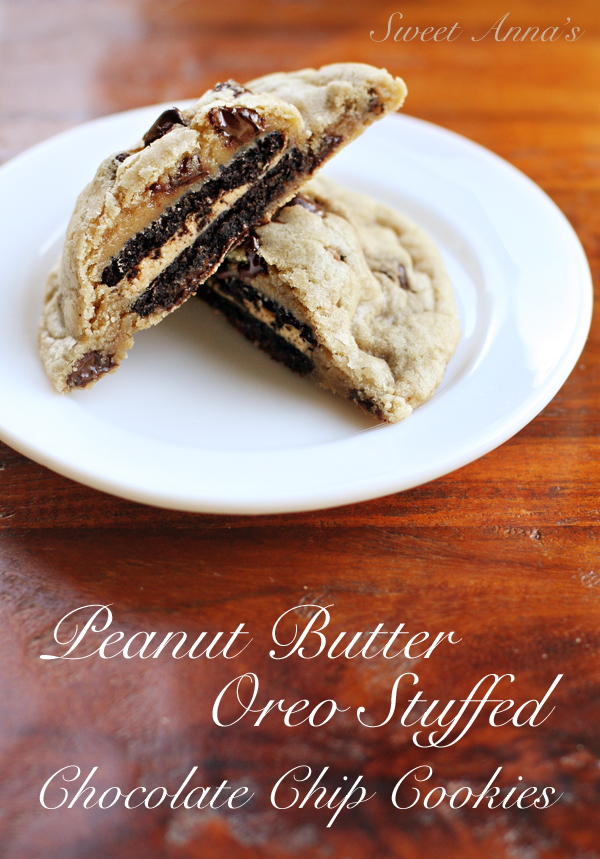 Peanut Butter Oreo Stuffed Chocolate Chip Cookies | Sweet Anna's