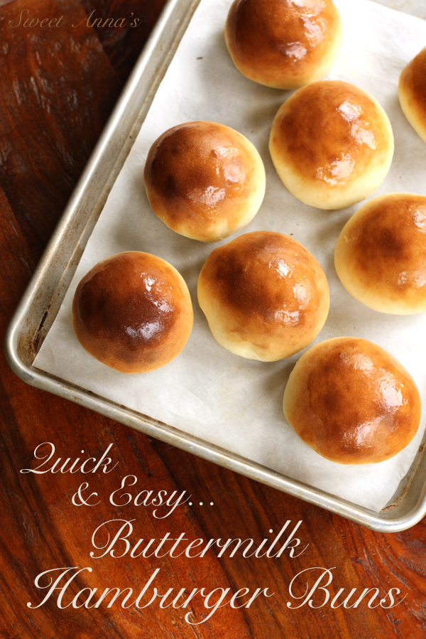 quick and easy homemade buttermilk hamburger buns | sweet anna's