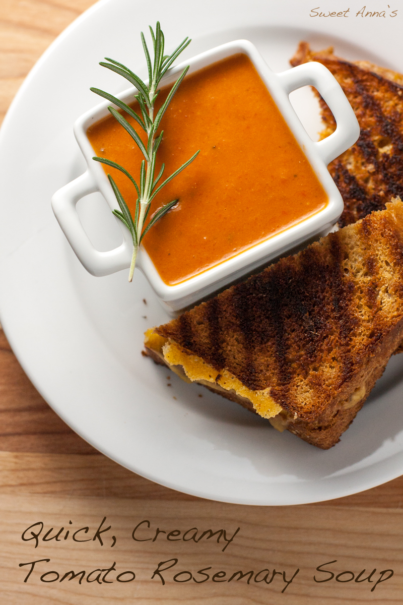 quick, creamy tomato rosemary soup | Sweet Anna's