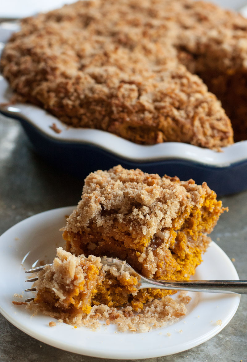 Dairy Free Coconut Streusel Pumpkin Coffee Cake | Sweet Anna's