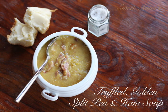 truffled, golden split pea soup | Sweet Anna's